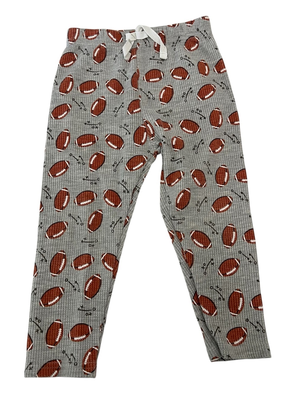 Baby Starters Waffle Knit Toddler Infant Football Print Gray Pants 18 Months